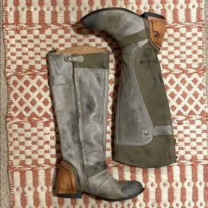Free people leather grey winter boots knee high